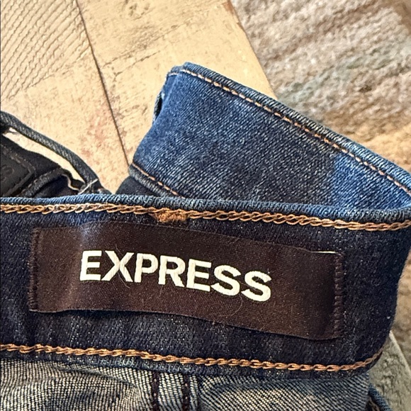 Express Bell Flare High Rise Denim Jeans Sz 10 R BOHO Retro Y2K Style - Picture 2 of 13